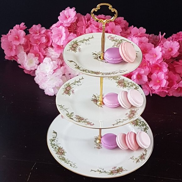 Limoges 3 Tier Cake Stand Wedding Tea Party Dessert Tray Birthday Christmas Gift - Picture 3 of 11